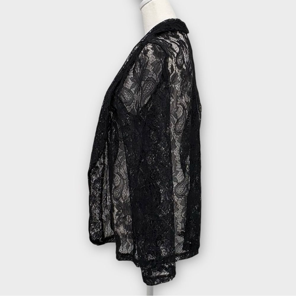 James Lakeland Sheer Lace Open Front  Blazer in Black Women’s Size M NWT - Picture 5 of 11